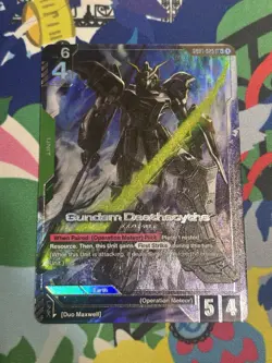 Gundam Card Game Newtype Rising Gundam Deathscythe GD01-025 LR+ Holo Foil - Image 2