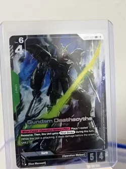Gundam Card Game Newtype Rising Gundam Deathscythe GD01-025 LR+ Holo Foil - Image 1