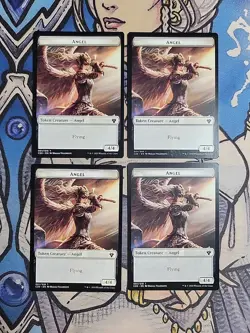4x Angel (4,4) / Elemental (3,1) Dual-Sided Tokens - NM/M C20 IKO MTG Magic - Image 1