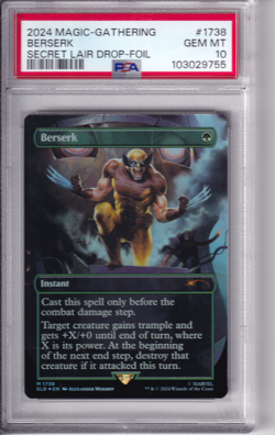 PSA 10 2024 MTG Secret Lair Drop Foil #1738 Berserk (Marvel’s Wolverine) - Image 1