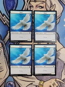 4x Dinosaur Cat / Bird Dual-Sided Tokens - NM/M C20 MTG Magic - Image 2