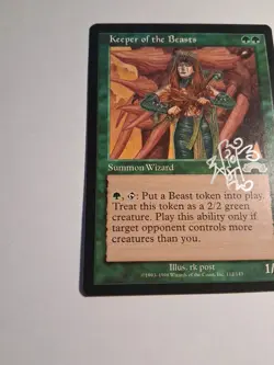 Keeper of the Beasts Exodus Uncommon - MTG Magic the Gathering Card Autographed - Image 5