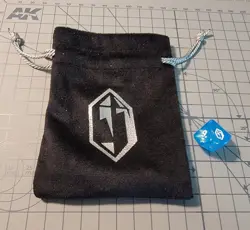 Final Fantasy Mtg Promo Dice w/ FF Felt Bag- D10 -Pre-Release Blue Crystal - Image 1