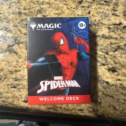 2025 SDCC EXCLUSIVE MAGIC THE GATHERING SPIDER MAN BLACK WELCOME DECK CARDS mtg - Image 1