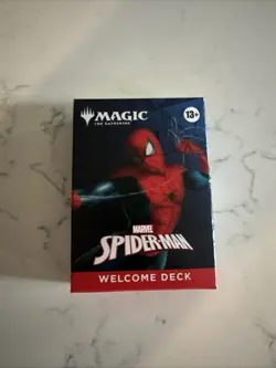 2025 SDCC EXCLUSIVE MAGIC THE GATHERING SPIDER MAN BLACK WELCOME DECK CARDS mtg - Image 1