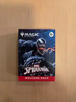 2025 SDCC EXCLUSIVE MAGIC THE GATHERING SPIDER MAN BLACK WELCOME DECK CARDS MTG - Image 1
