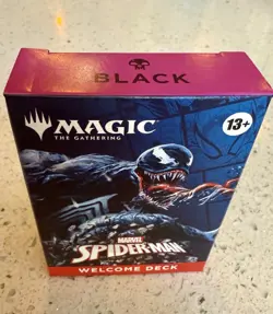 2025 SDCC EXCLUSIVE MAGIC THE GATHERING SPIDER MAN BLACK WELCOME DECK CARDS mtg - Image 1