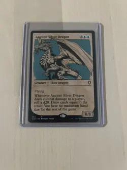 MTG Ancient Silver Dragon Showcase Mythic Baldurs Gate LP Blue - Image 1
