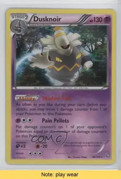 Dusknoir Pokemon XY Flashfire #40 READ 2f4 - Image 1