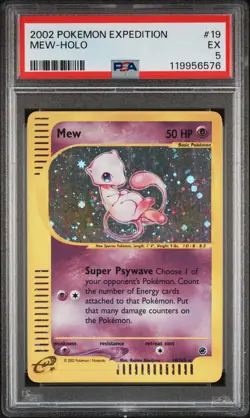 🟣 2002 Pokemon Expedition Mew Holo 19/165 PSA 5 Vintage Rare TCG - Image 1