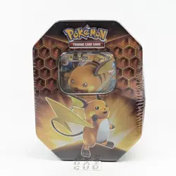 DENTED Raichu GX Hidden Fates Tin Sun & Moon Pokemon Cards TCG BRAND NEW SEALED - Image 1