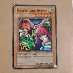 Yugioh Card TCG Harpie Lady Sisters MRD-009 Super Rare Damaged - Image 1