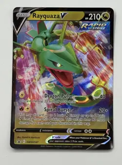 Pokemon TCG Rayquaza V SWSH147 Promo Ultra Rare Holo LP Card SEE PICS - Image 1