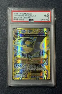 2015 Pokemon Card Primal Kyogre EX XY Ancient Origins Full Art #96 PSA 9 - Image 1