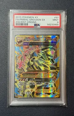 2015 Primal Groudon EX 97/98 Full Art Pokemon Card XY Ancient Origins PSA 9 - Image 1