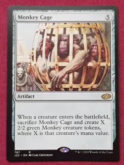 Magic The Gathering JUMPSTART 2022 MONKEY CAGE artifact card MTG - Image 1