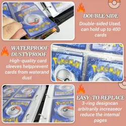 Card Binder for Pokemon Cards Holder Fits 400 Cards w/ 50 Removable Sleeves - Image 4