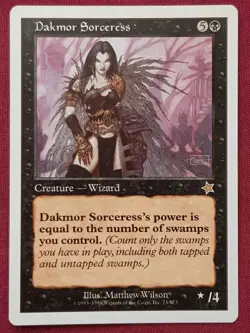Magic The Gathering STARTER 1999 DAKMOR SORCERESS black card MTG - Image 1