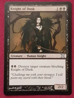 Magic The Gathering 10TH EDITION KNIGHT OF DUSK black card MTG TENTH - Image 1