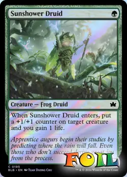 Sunshower Druid 0195 MTG Bloomburrow Common NP Foil - Image 1