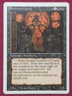 Magic The Gathering REVISED EDITION SORCERESS QUEEN black card MTG - Image 1