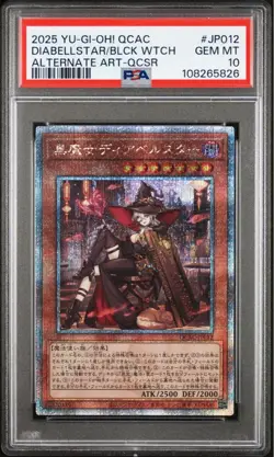 YuGiOh PSA10 Diabellstar the Black Witch 25th QCAC Quarter Century Secret Rare - Image 1