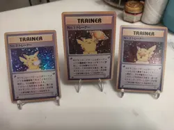 *Custom-made*High Quality,Holo,3pcs Pikachu Gold/Silver/Bronze"Display Card" - Image 1