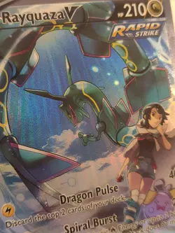 **Custom Made**high Quality,Textured Holo, Rayquaza V"Display Card"" - Image 3