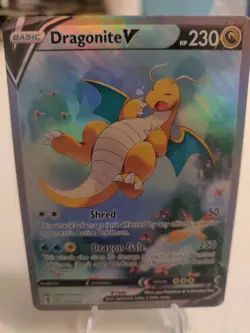 *Custom-made* High Quality,Textured Holo,Dragonite V"Display Card" - Image 1
