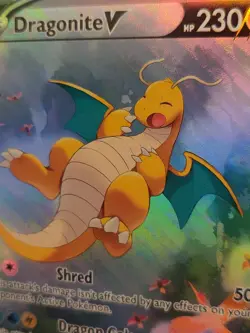 *Custom-made* High Quality,Textured Holo,Dragonite V"Display Card" - Image 3