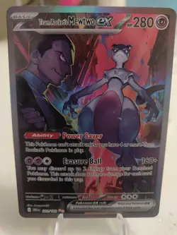 *Custom-made* High Quality,Holo,Team Rockets Mewtwo Ex"Display Card" - Image 1