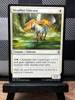 MTG TCG: Steadfast Unicorn 44/361, Battle For Baldur's Gate - Image 1