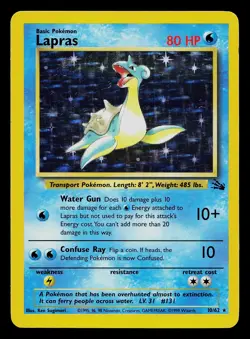 Pokemon Card - Lapras Fossil 10/62 Holo Rare - Image 1