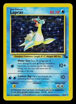 Pokemon Card - Lapras Fossil 10/62 Holo Rare - Image 1