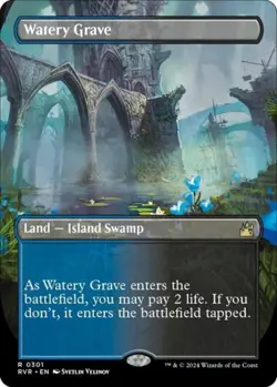 MTG English Watery Grave (Borderless) NM Normal Ravnica Remastered - Image 1