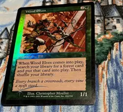 Magic the Gathering MTG Creature Wood Elves 7 Seventh Edition 284/350 foil Card - Image 2