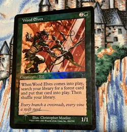 Magic the Gathering MTG Creature Wood Elves 7 Seventh Edition 284/350 foil Card - Image 1