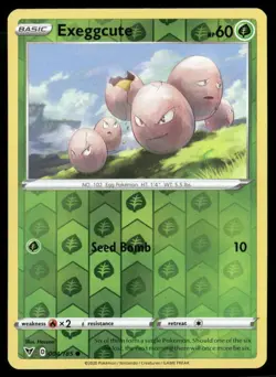 2020 Vivid Voltage Set Pokemon Card 004 Exeggcute Reverse Foil NM - Image 1