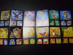 Pokemon Card Coris Promo Non Holo Sticker x4 Pikachu Raichu etc #3952 - Image 1