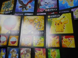 Pokemon Card Coris Promo Non Holo Sticker x4 Pikachu Raichu etc #3952 - Image 5