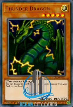 Yugioh Thunder Dragon LCKC-EN067 Ultra Rare 1st Edition - Image 1