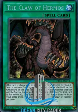 Yugioh The Claw of Hermos 1st Ed Secret DRL2-EN013 - Image 1