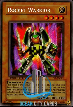 Yugioh CT2-EN005 Rocket Warrior Secret Rare Limited Edition VLP+ - Image 1