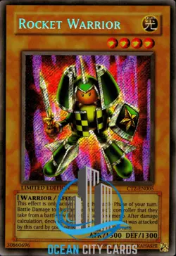 Yugioh CT2-EN005 Rocket Warrior Secret Rare Limited Edition VLP+ - Image 3