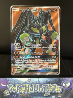 Pokemon Card Zygarde GX 123/131 Forbidden Light Full Art Holo Rare Played - Image 1