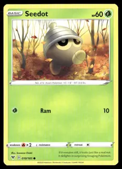 2020 Vivid Voltage Set Pokemon Card 010 Seedot NM - Image 1