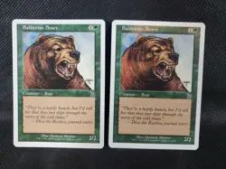 2x Balduvian Bears Deckmasters NM Green Common MAGIC THE GATHERING CARD See Pics - Image 1
