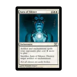 WOTC MtG 10th Ed Aura of Silence (U) EX - Image 1