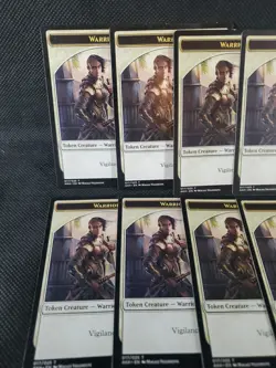 10x White Vigilance Warrior Token Magic The Gathering MTG Amonkhet NM-LP - Image 2