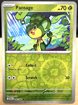 Pokemon Scarlet & Violet Black Bolt 004 Pansage COMMON Reverse Holo - Image 1